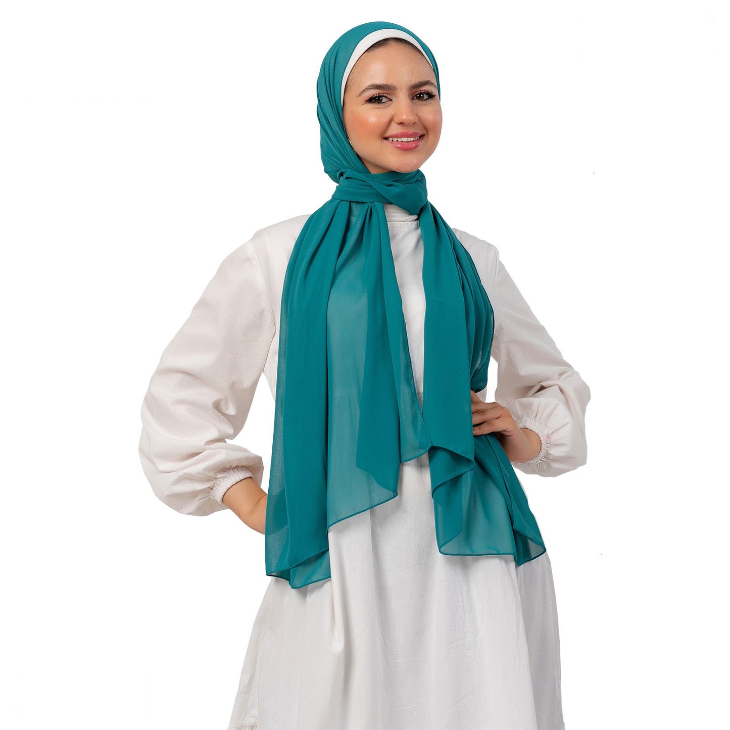Plain Chiffon Crepe Teal