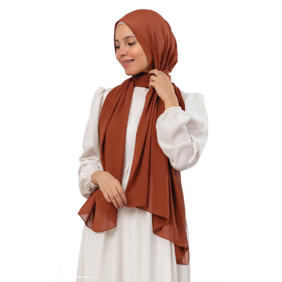 Plain Chiffon Crepe Rust Orange