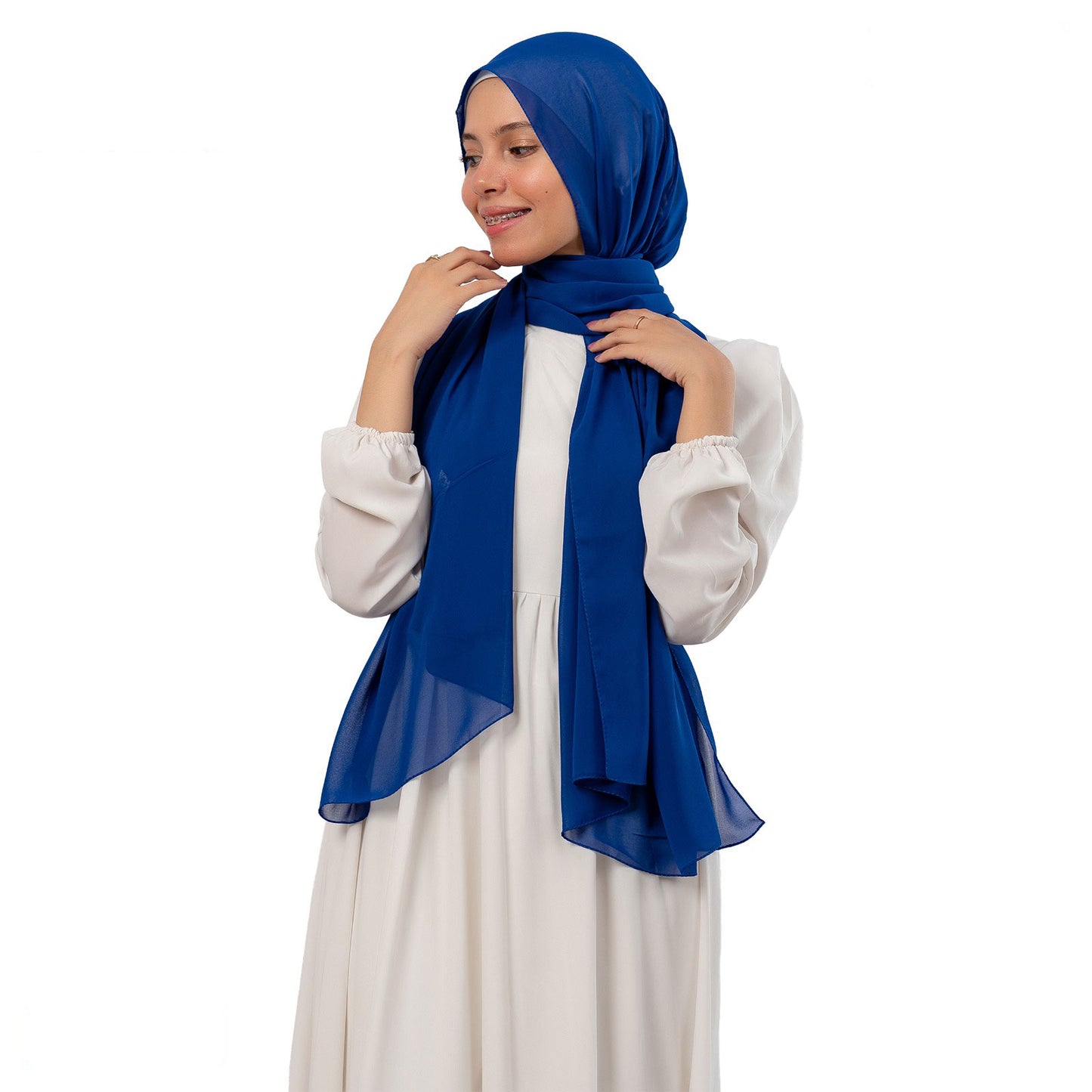 Plain Chiffon Crepe Royal Blue