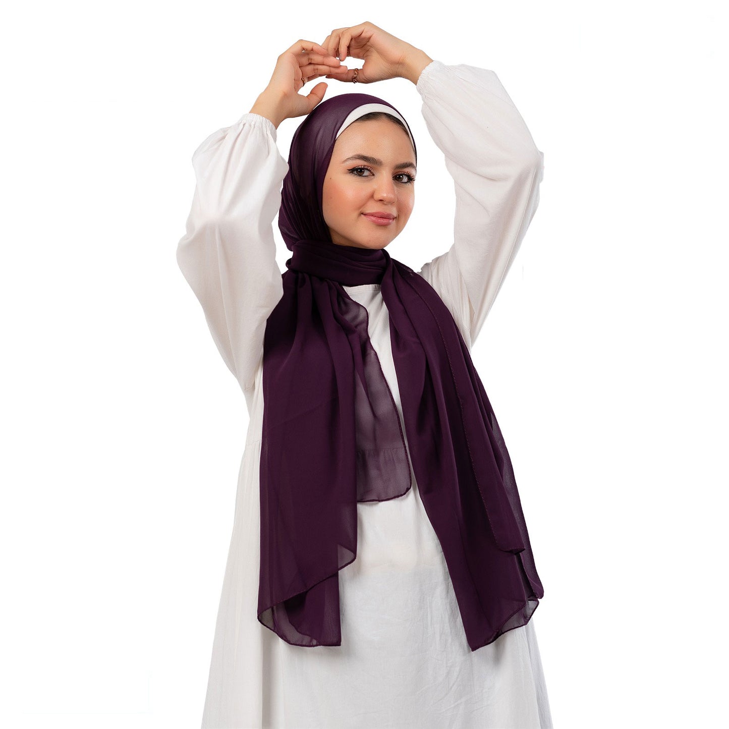 Plain Chiffon Crepe Deep Eggplant