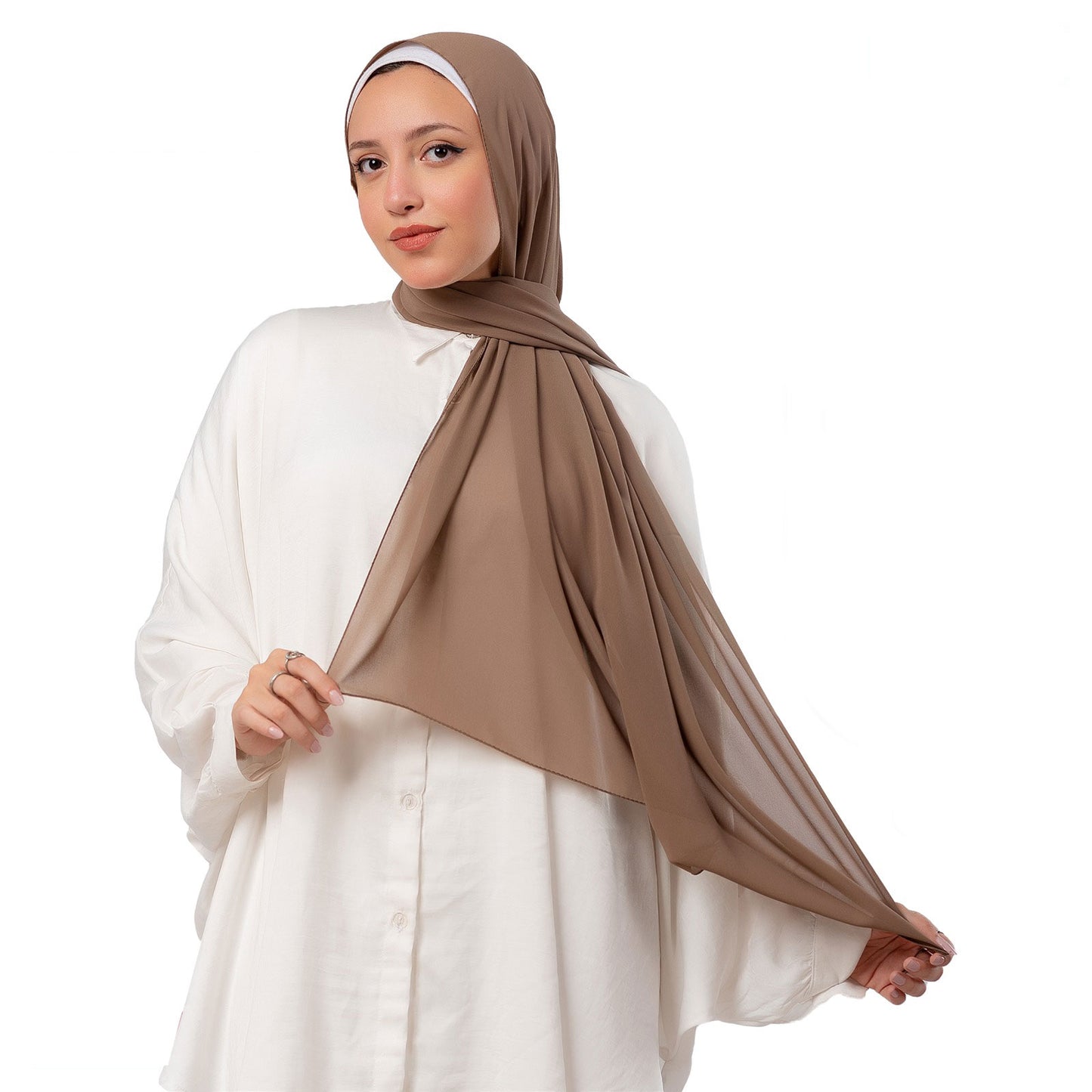 Plain Chiffon Crepe Mocha Brown
