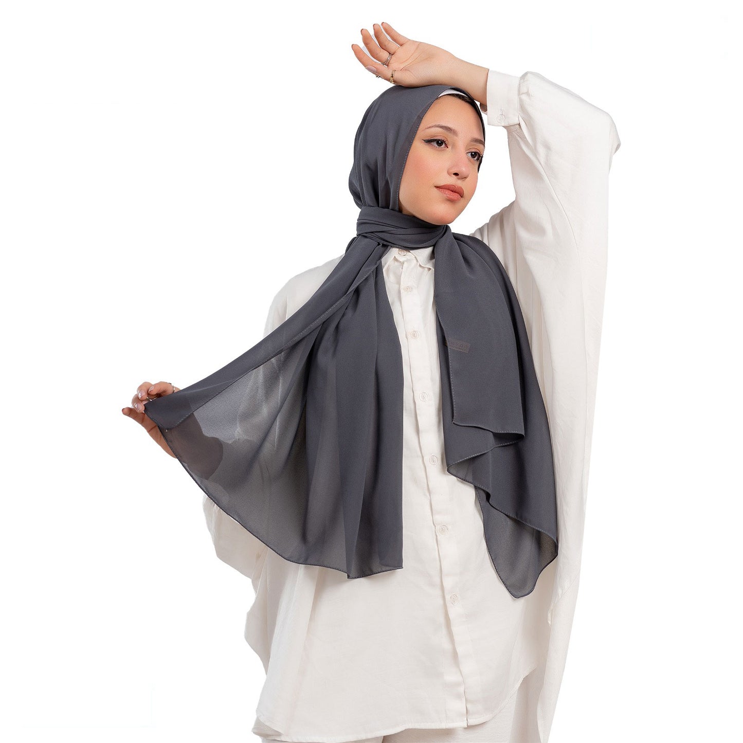 Plain Chiffon Crepe Charcoal Gray