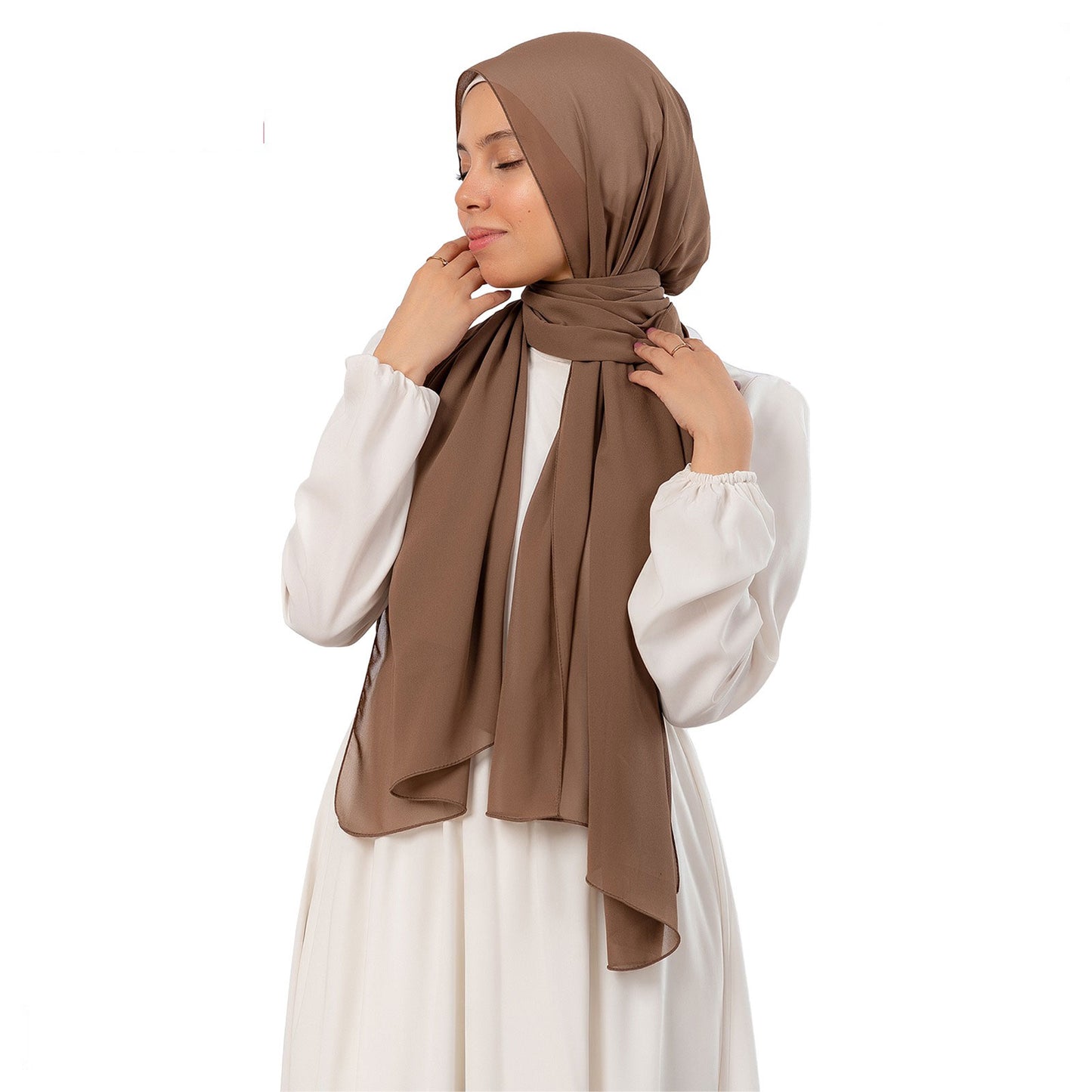 Plain Chiffon Crepe Cinnamon Brown