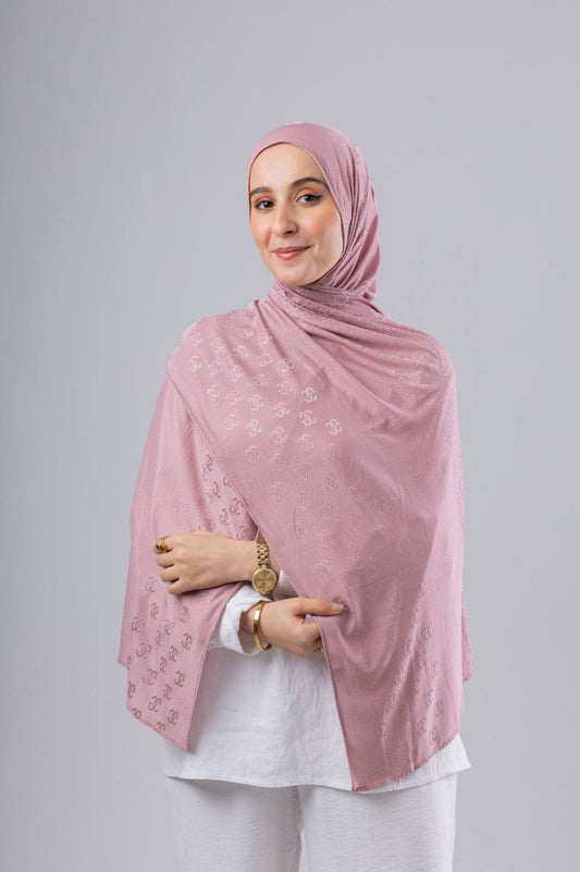 C Jacquard Kuwaiti Scarf in Pink #Color_Pink