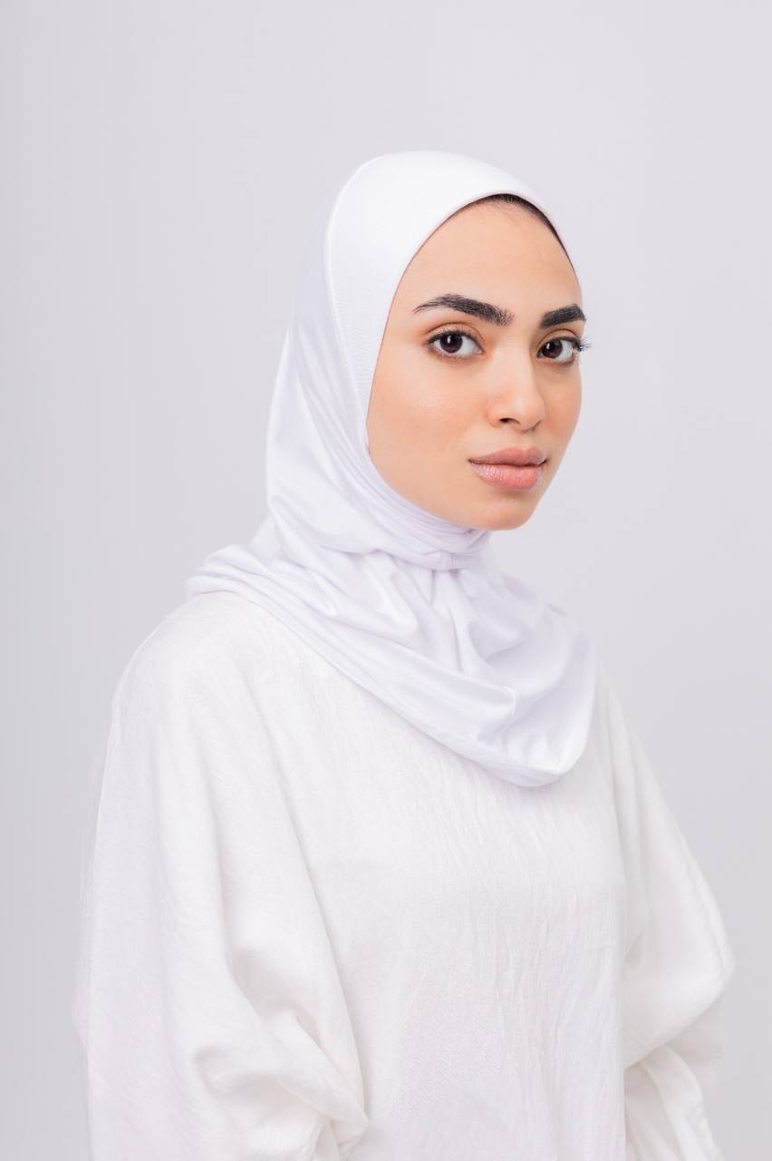 Ready Wrap One Piece Hijab in White #Color_White