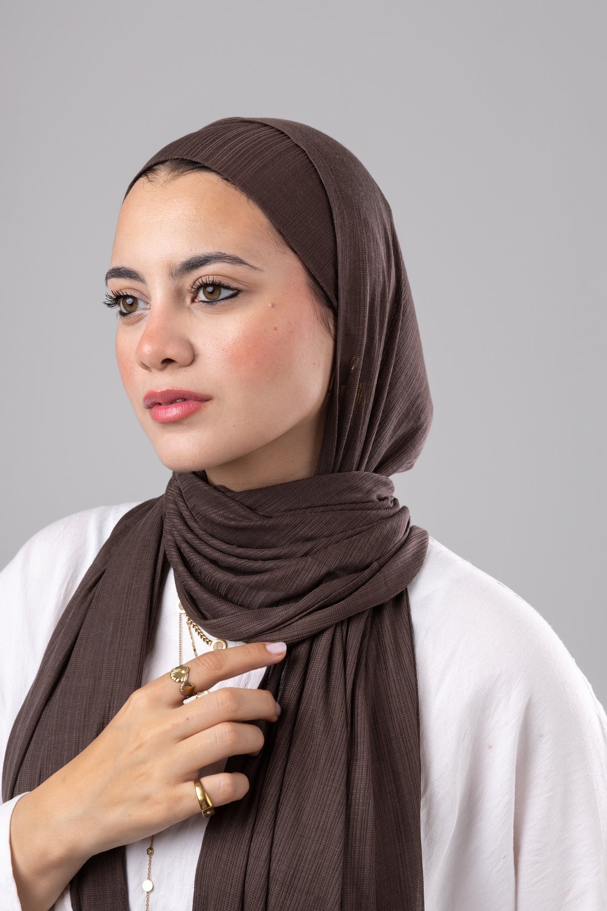 Lulua Scarf and Bandana Set in Brown #Color_Brown