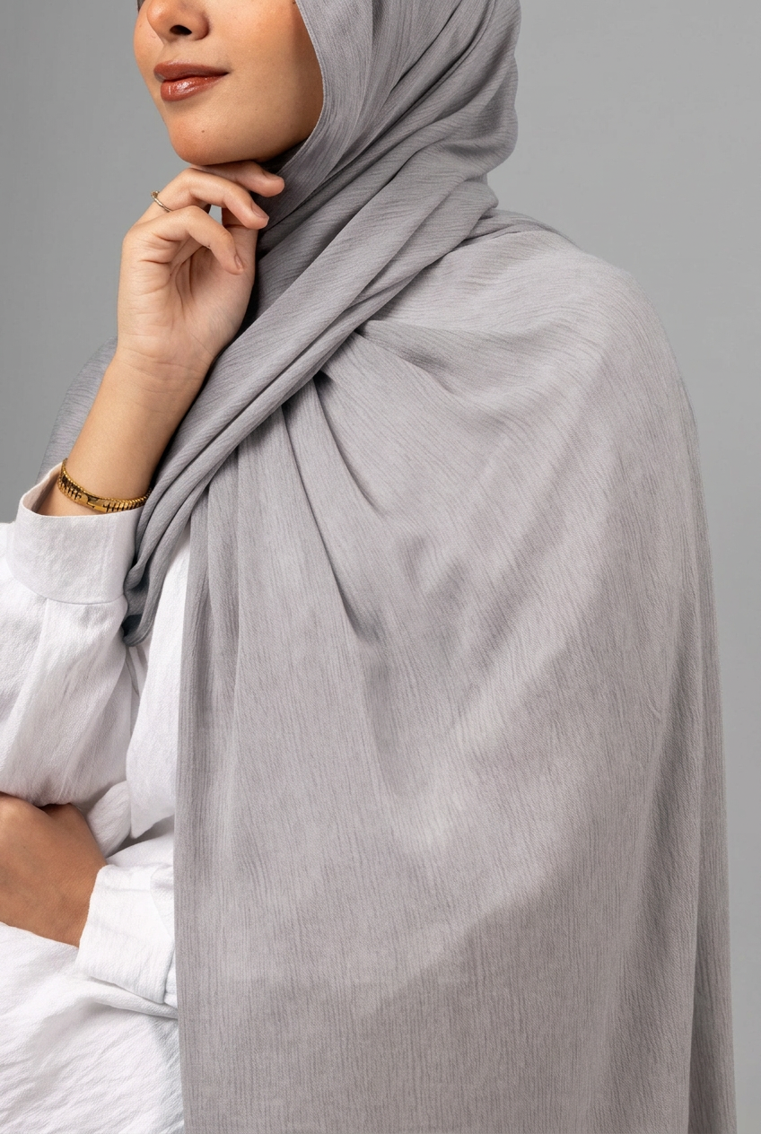 Soft Crinkle Scarf - Grey