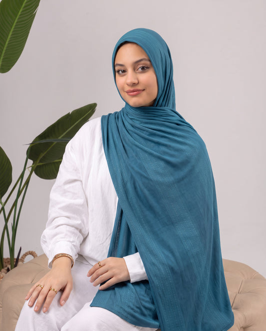 Diamond Stripe Kuwaiti Scarf - Teal