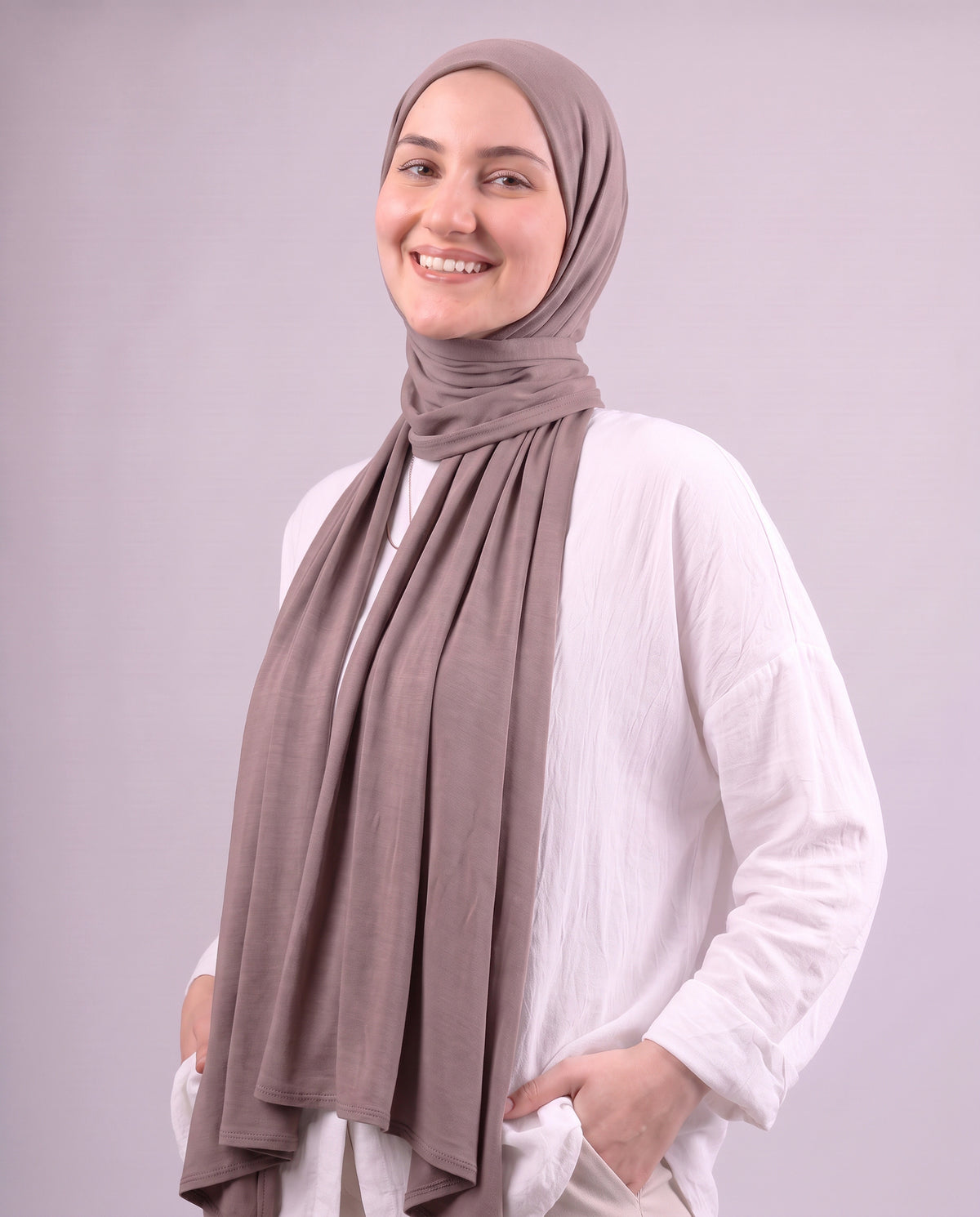 Plain Kuwaiti Scarf - Café