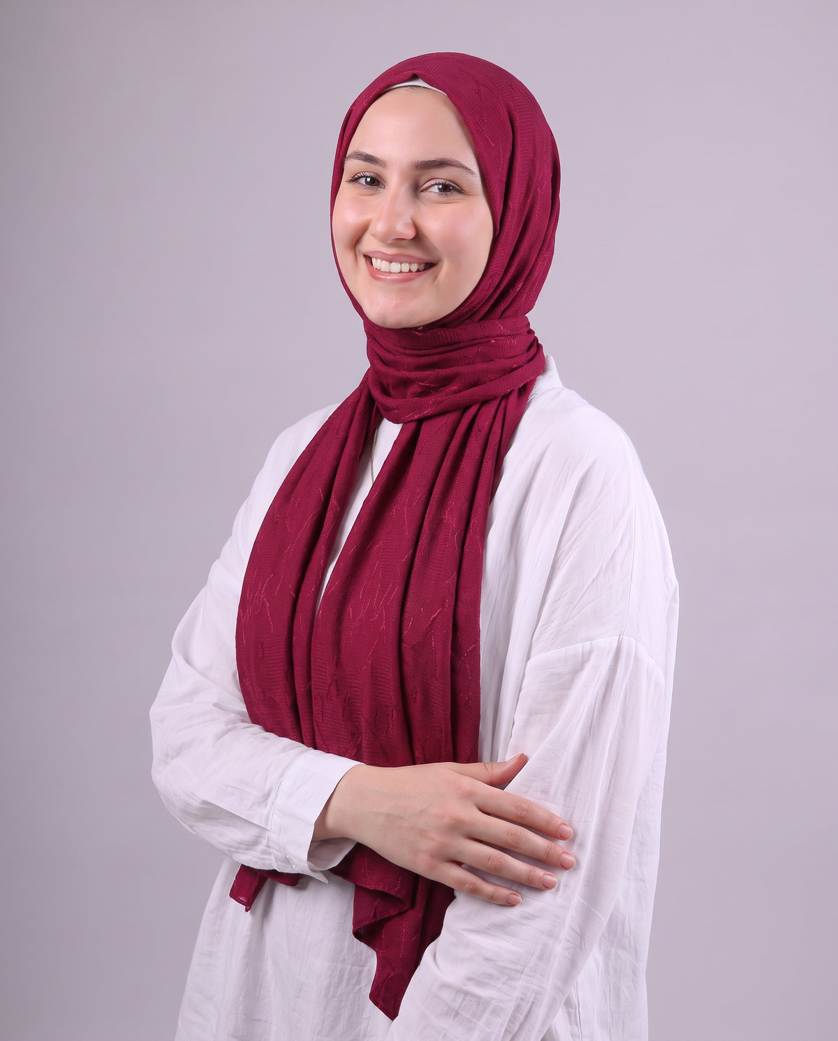 Storm Devore Kuwaiti Scarf - Burgundy