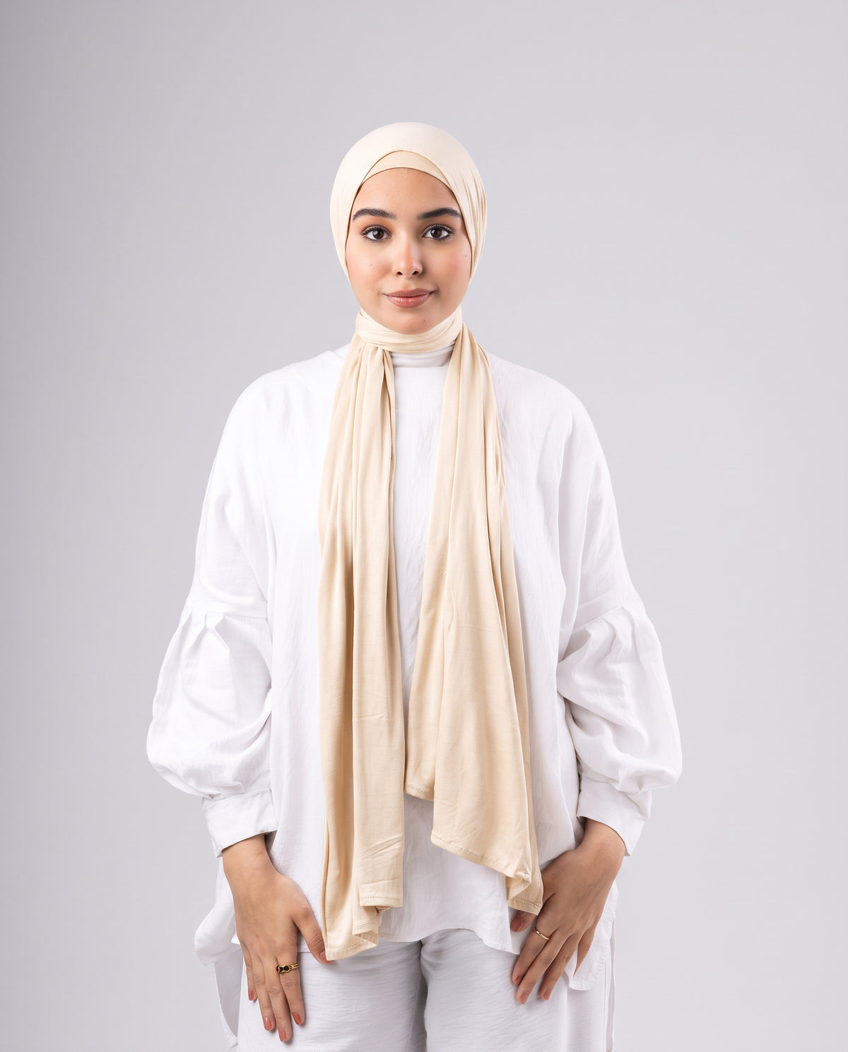 Jel Scarf and Bonnet Set - Creamy