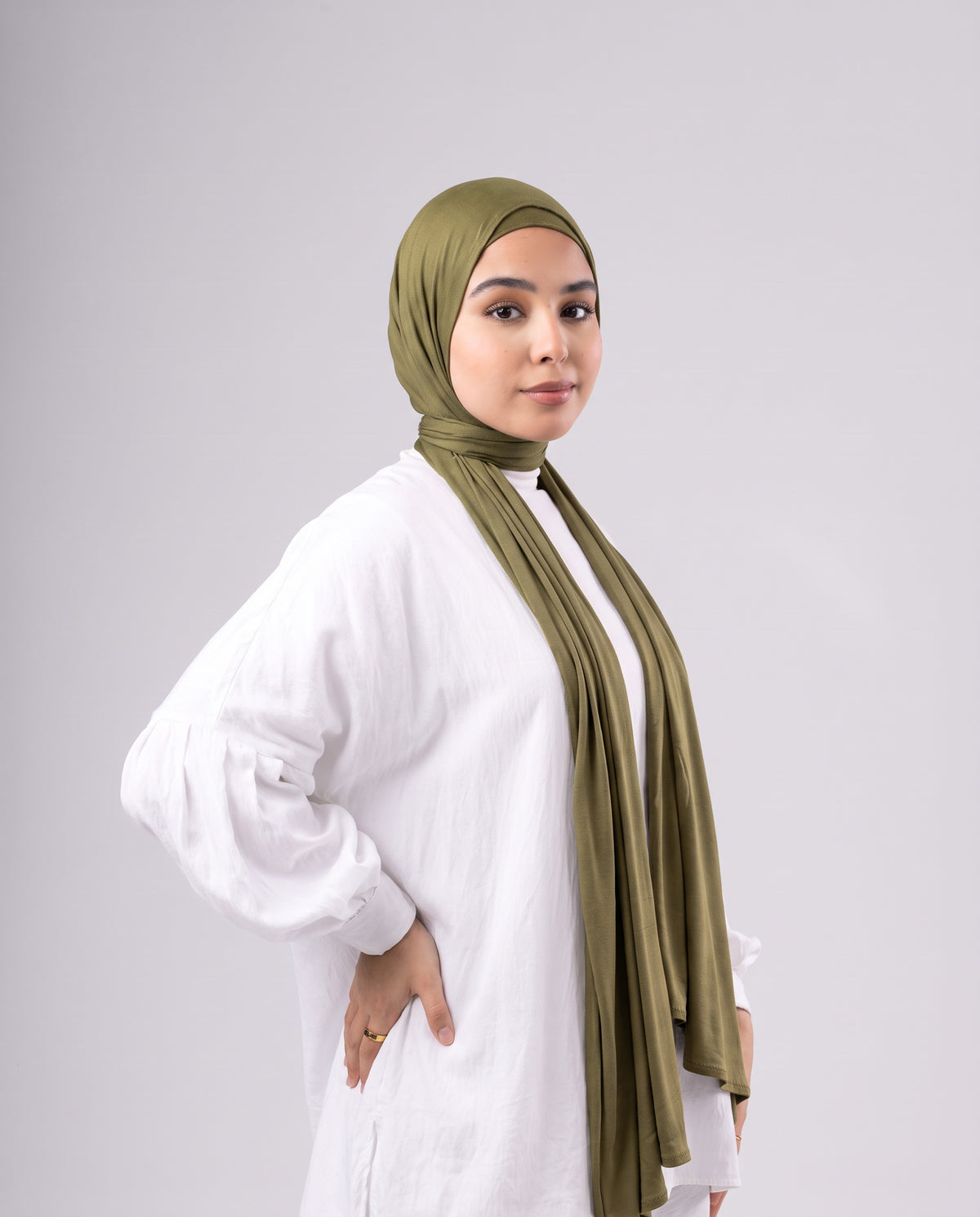 Jel Scarf and Bonnet Set - Olive