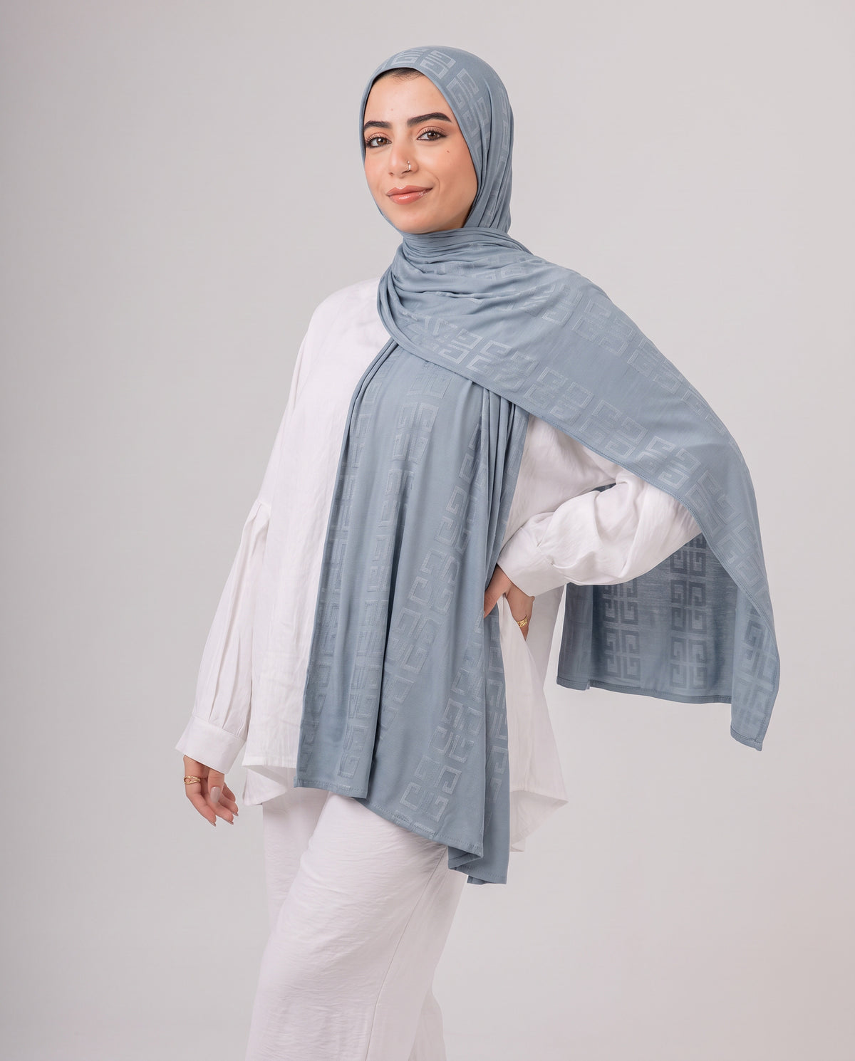 Maze Kuwaiti Scarf - Dark Grey
