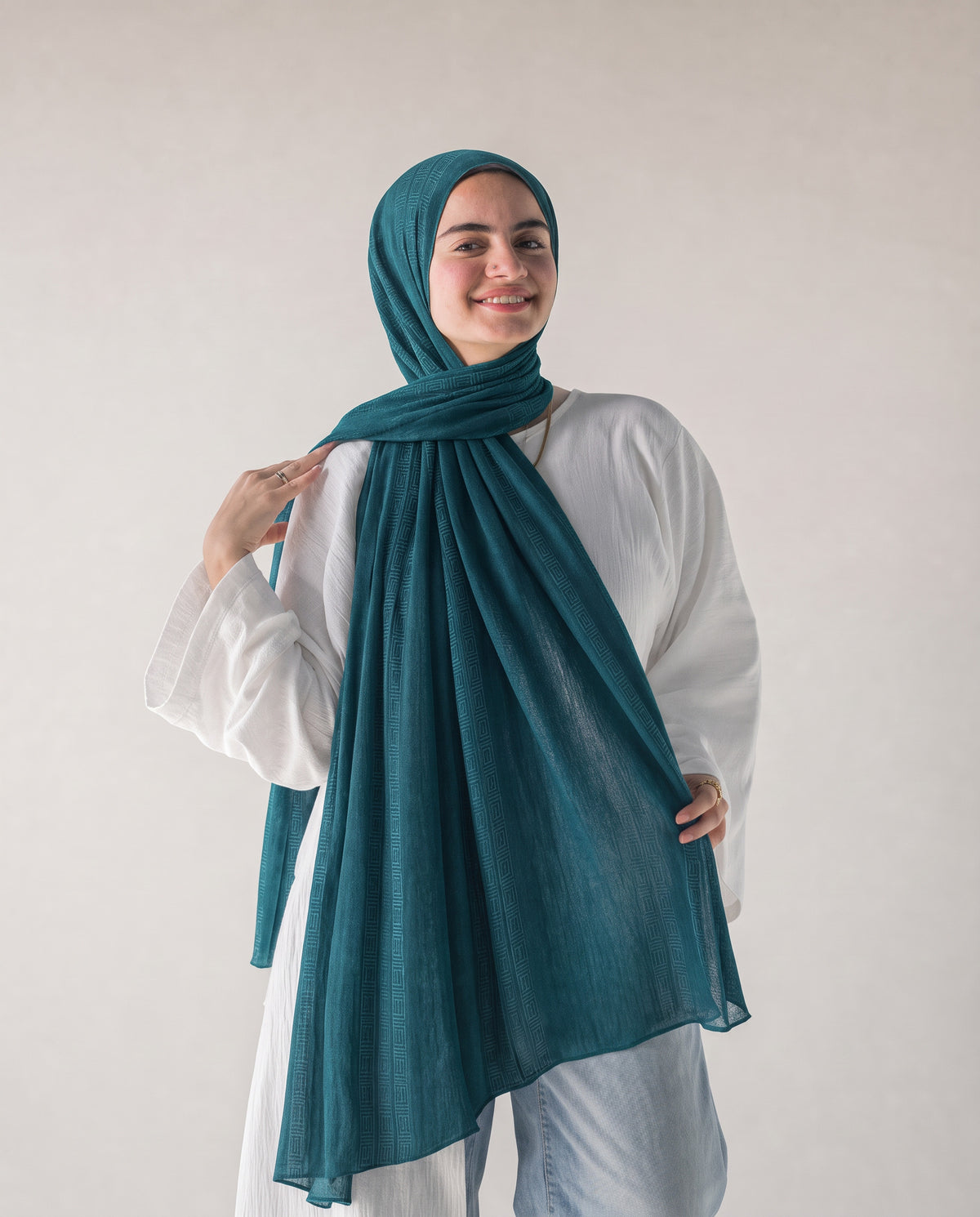 Athena Key Kuwaiti Scarf - Teal