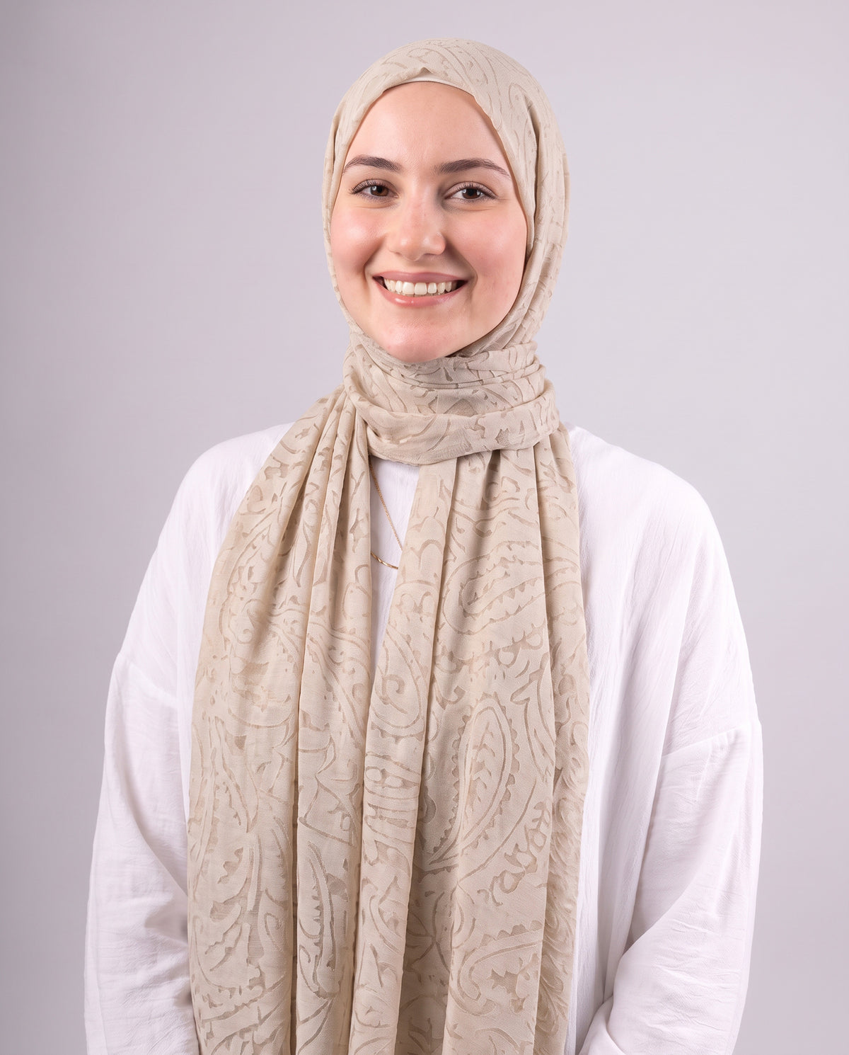 Robean Devore Scarf - Beige