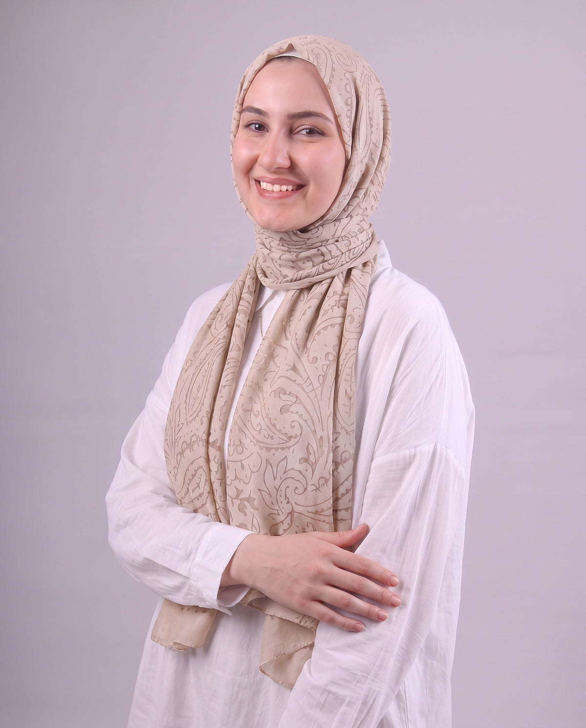 Robean Devore Scarf - Café