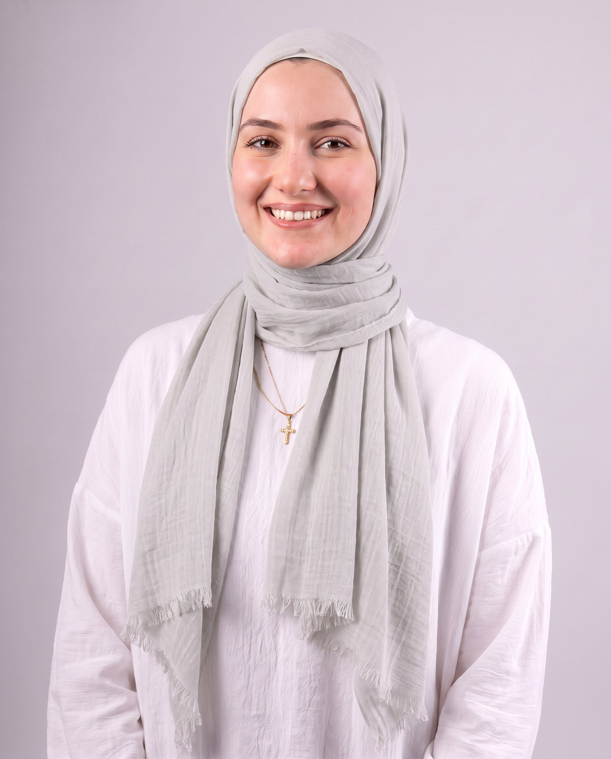 Safnga Cotton Scarf - Light Grey