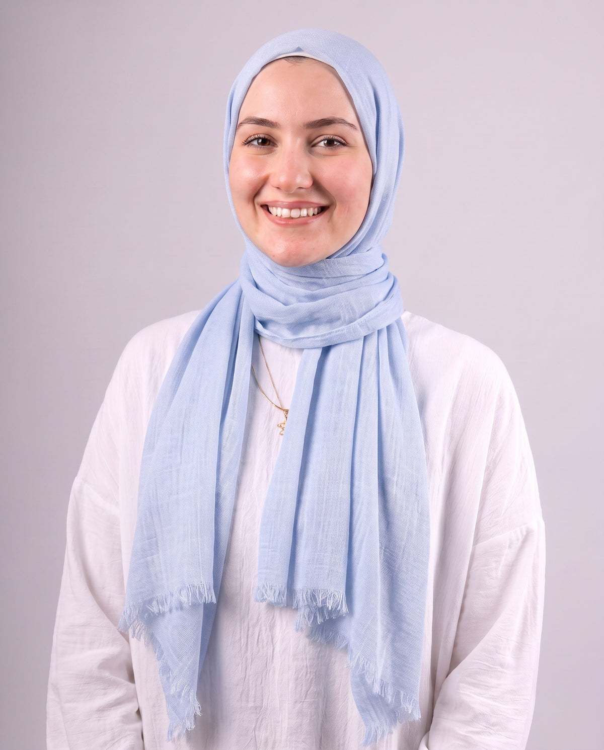 Safnga Cotton Scarf - Baby Blue