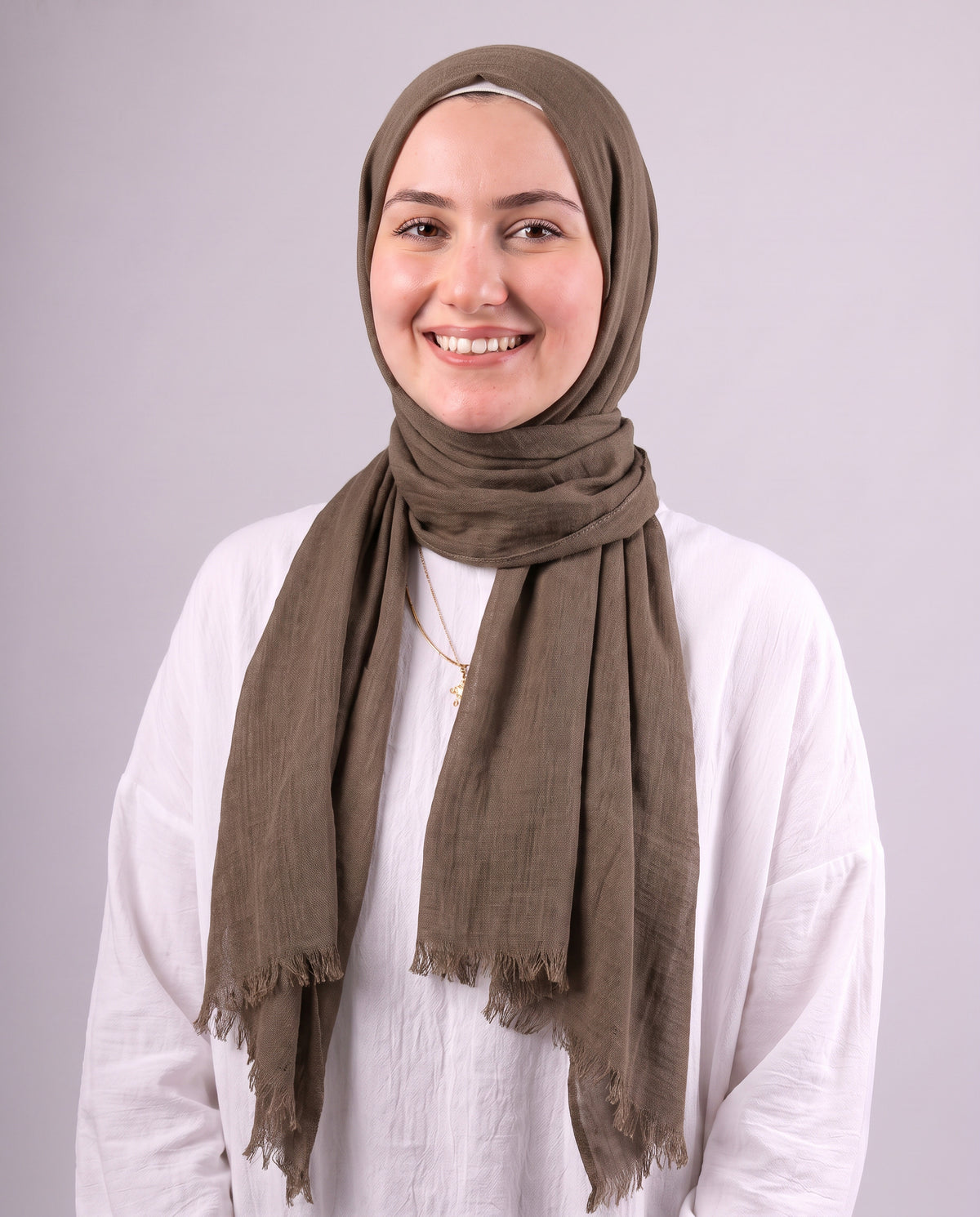 Safnga Cotton Scarf - Dark Café