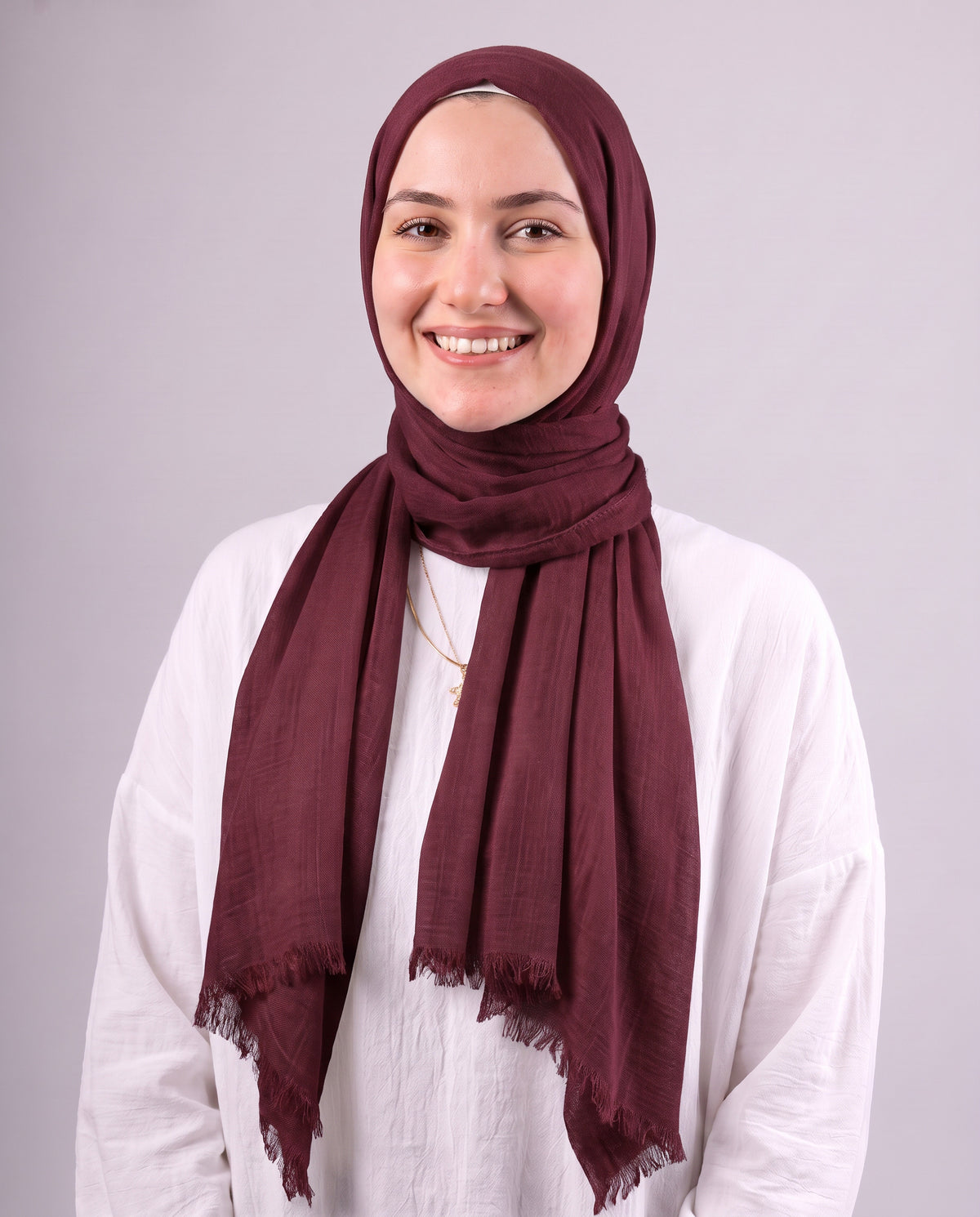 Safnga Cotton Scarf - Burgundy