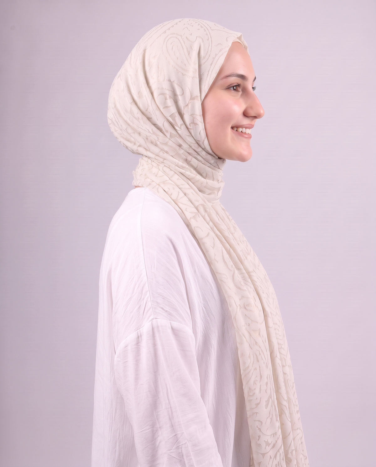 Robean Devore Scarf - Creamy