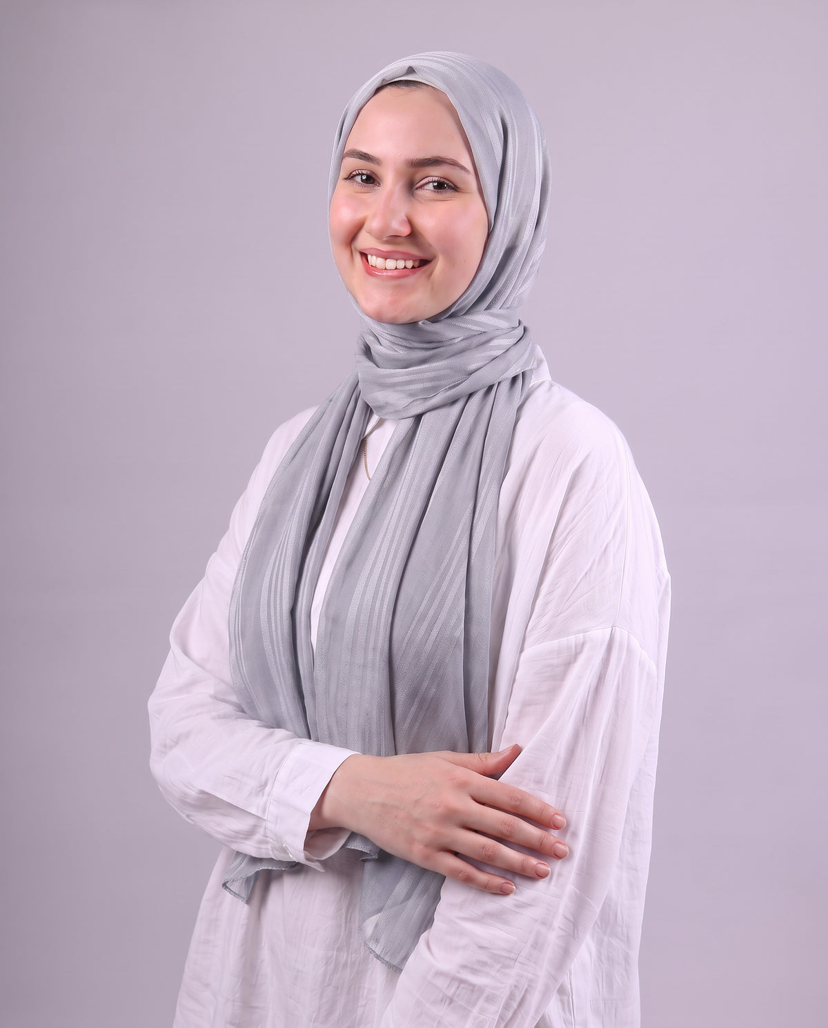 Lines Devore Kuwaiti Scarf - Grey