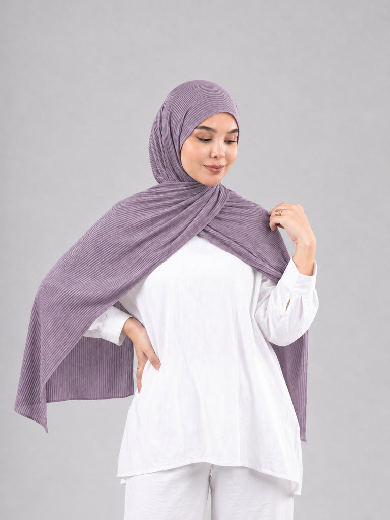 Mirage Pleat Kuwaiti Scarf - Dark Cashmere