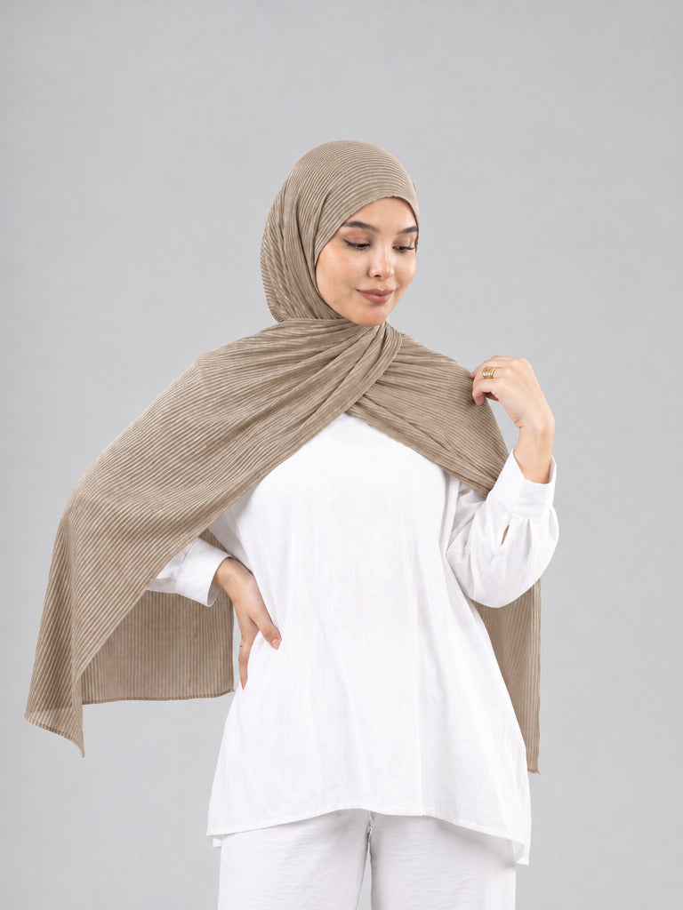 Mirage Pleat Kuwaiti Scarf - Caramel