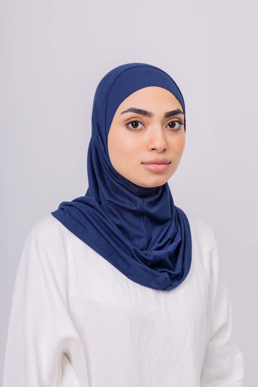 Ready Duo Two Piece Hijab in Navy #Color_Navy