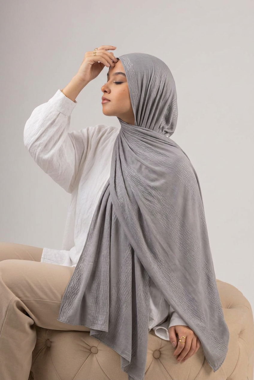 Desert Scale Kuwaiti Scarf - Grey
