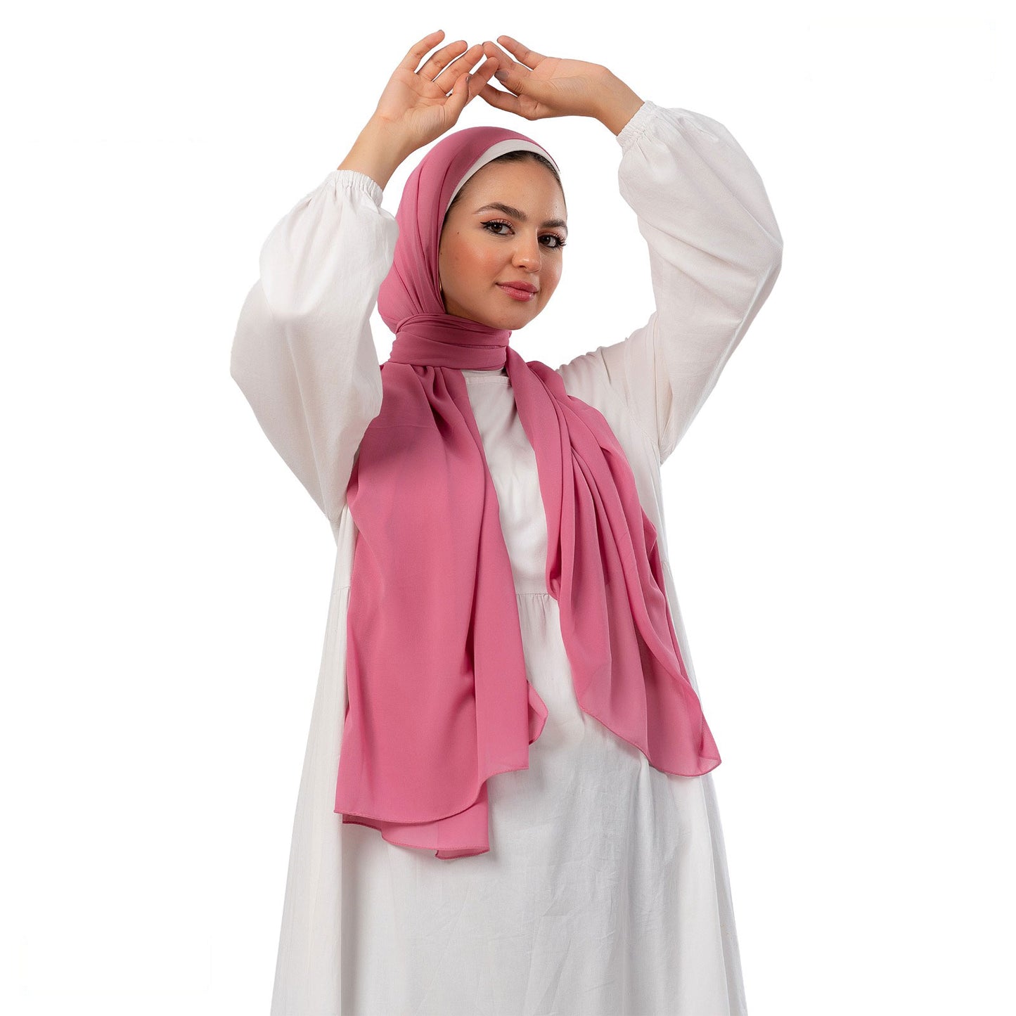 Plain Chiffon Crepe Rose Pink