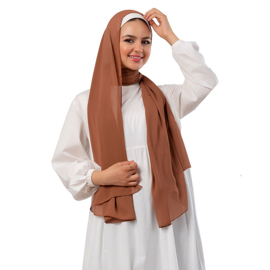 Plain Chiffon Crepe Camel Beige
