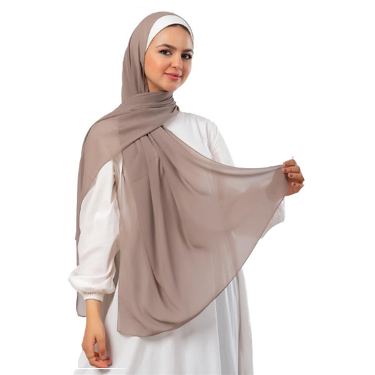 Plain Chiffon Crepe Warm Taupe
