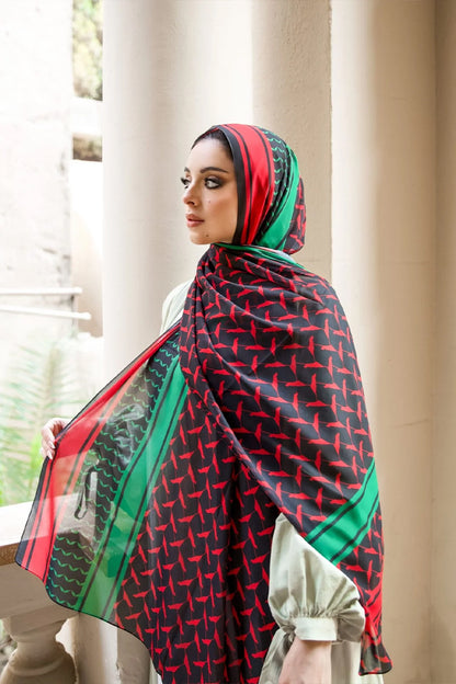 Dark Free Palestine Chiffon