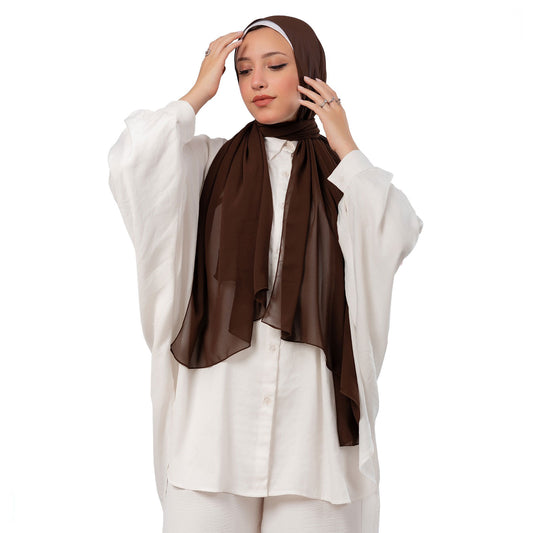 Plain Chiffon Crepe Chocolate Brown