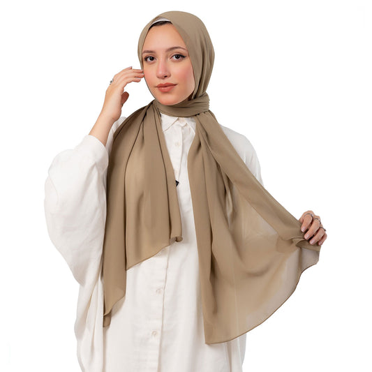 Plain Chiffon Crepe Latte Tan