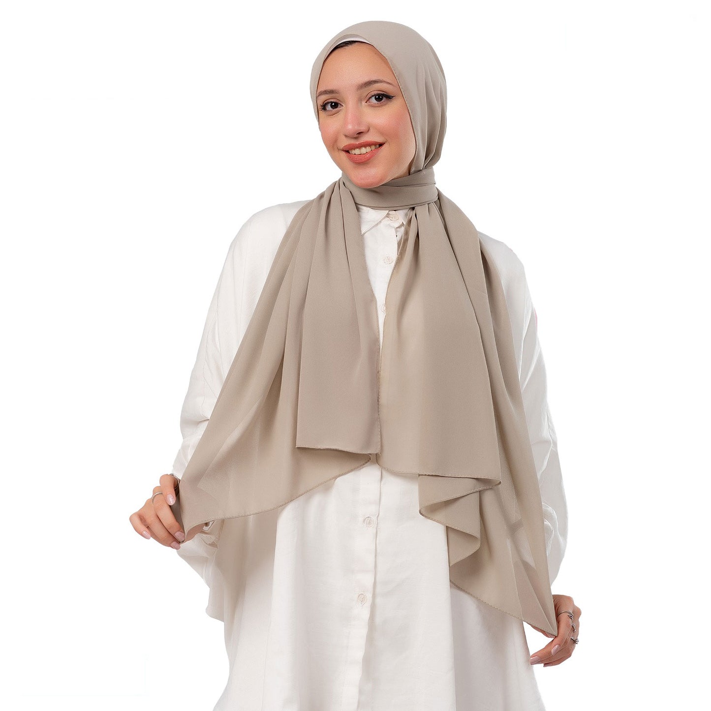 Plain Chiffon Crepe Khaki Sand