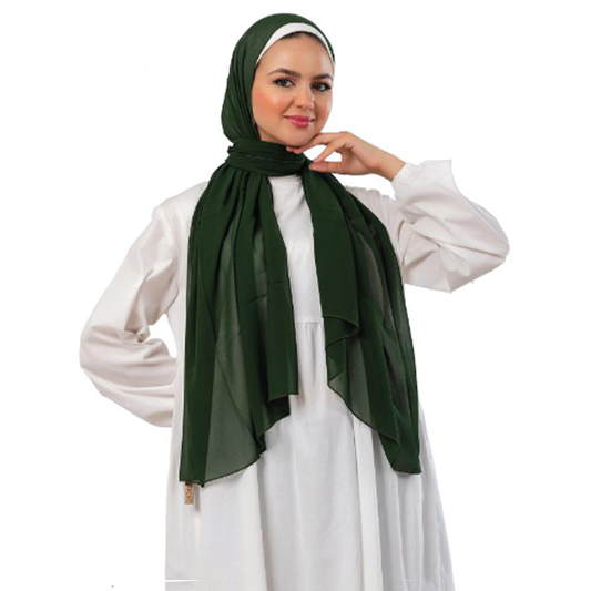 Plain Chiffon Crepe Forest Green