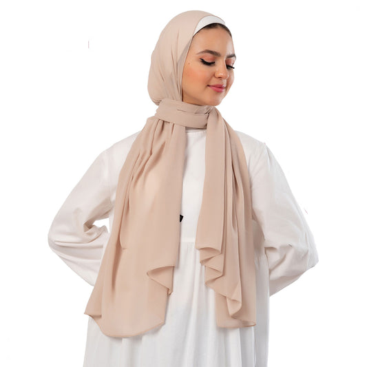 Plain Chiffon Crepe Champagne Beige