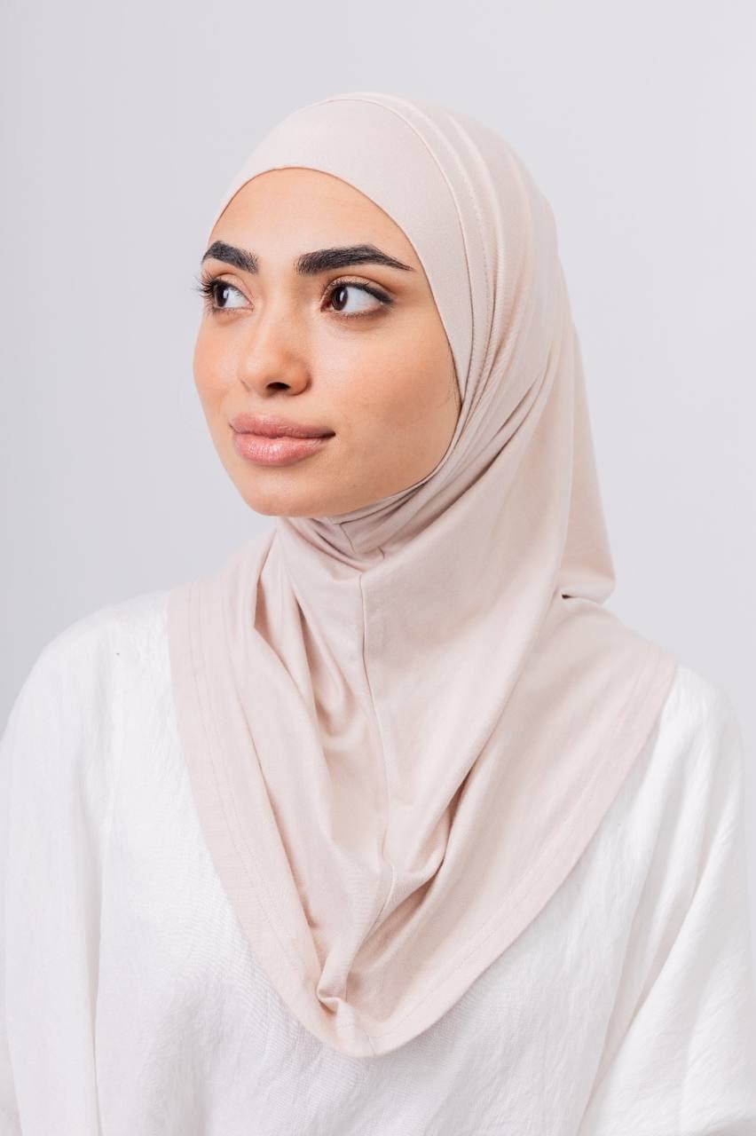 Ready Duo Two Piece Hijab in Beige #Color_Beige