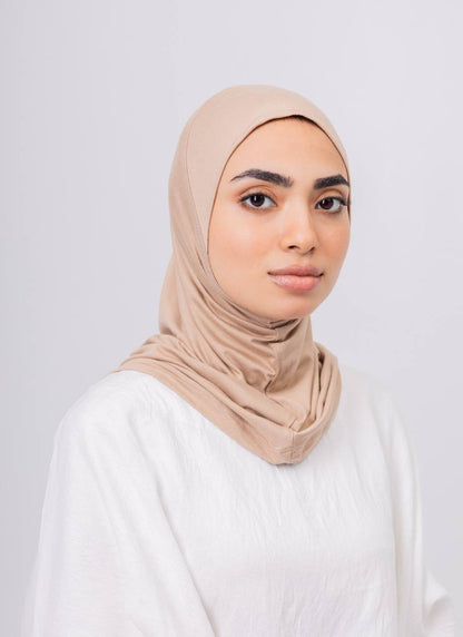Ready Wrap One Piece Hijab in Beige #Color_Beige