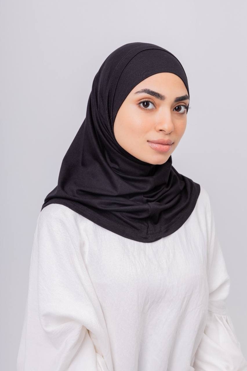 Ready Duo Two Piece Hijab in Black #Color_Black