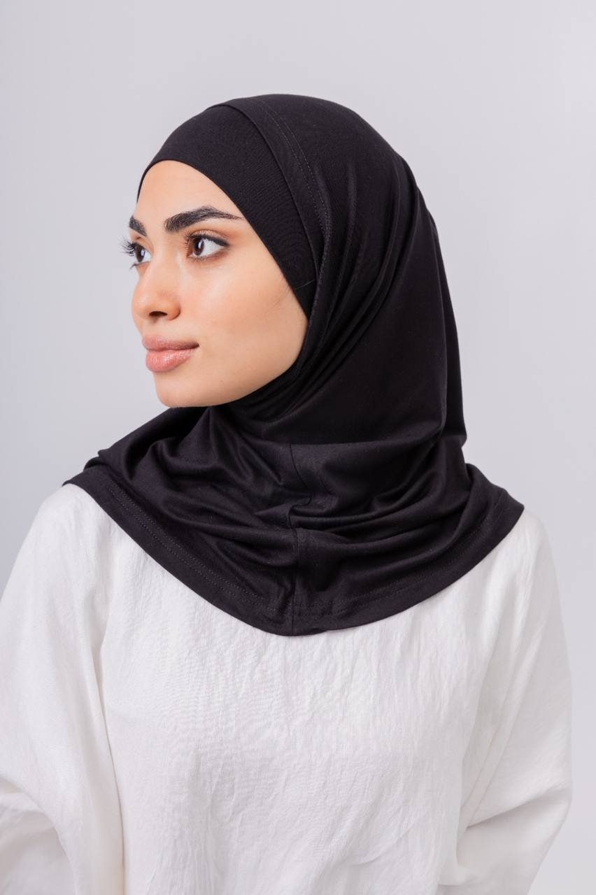 Ready Duo Two Piece Hijab in Black #Color_Black