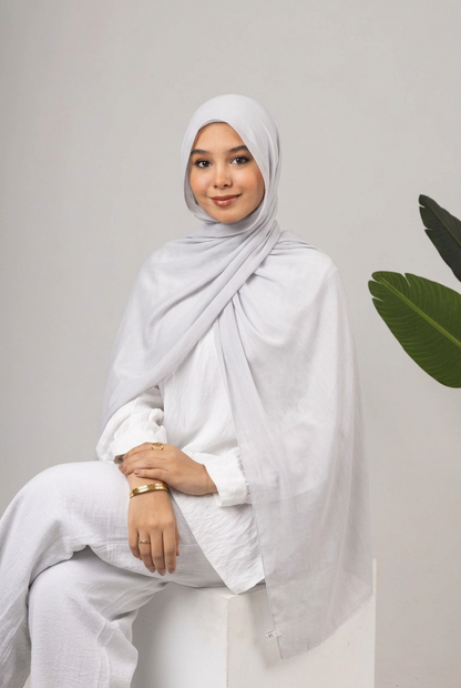 Soft Crinkle Scarf - Light Grey