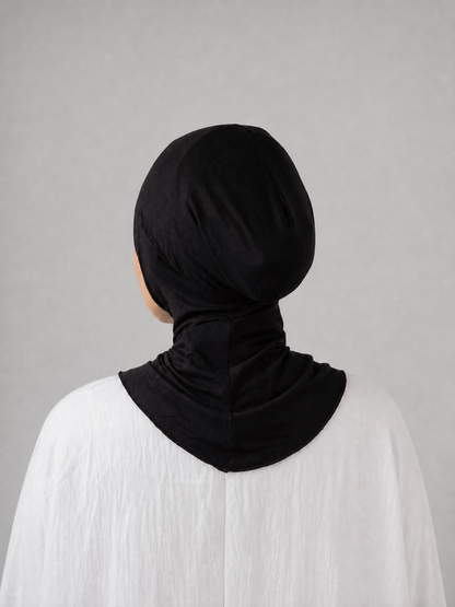 Cloud Tulle one step underscarf in Black with full head and neck coverage #Color_Black