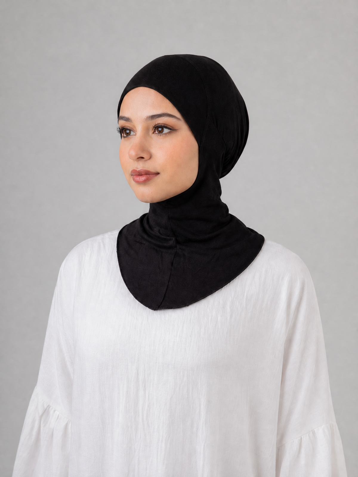 Cloud Tulle one step underscarf in Black with full head and neck coverage #Color_Black