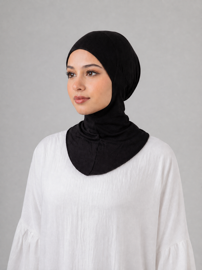 Cloud Tulle one step underscarf in Black with full head and neck coverage #Color_Black