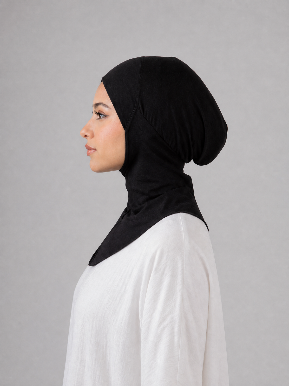 Cloud Tulle one step underscarf in Black with full head and neck coverage #Color_Black