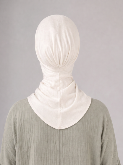 Cloud Tulle one step underscarf in Off White with full head and neck coverage #Color_Off White