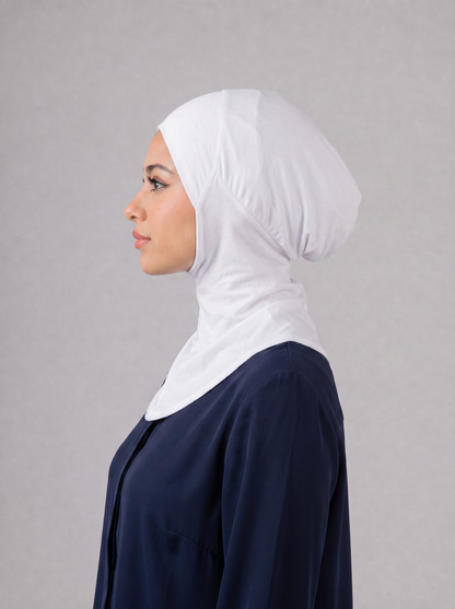 Cloud Tulle one step underscarf in White with full head and neck coverage #Color_White
